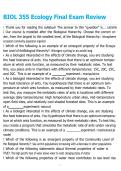 BIOL 355 Ecology Final Exam Review