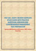 MGT 220 - EXAM 1 REVIEW COMPLETE STUDY GUIDE WITH PRACTICE QUESTIONS&comma; ANSWERS AND COMPREHENSIVE MANAGEMENT TEST PREPARATION