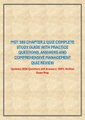 MGT 380 CHAPTER 2 QUIZ COMPLETE STUDY GUIDE WITH PRACTICE QUESTIONS&comma; ANSWERS AND COMPREHENSIVE MANAGEMENT QUIZ REVIEW