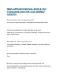 PEER SUPPORT SPECIALIST EXAM STUDY GUIDE EXAM QUESTIONS AND VERIFIED ANSWERS