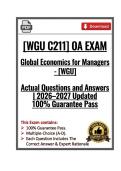 WGU C211 - Global Economics for Managers OA Exam &lpar; 2026&ndash;2027&rpar; Updated &lpar;PDF&rpar;