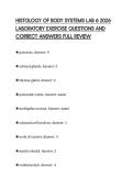 HISTOLOGY OF BODY SYSTEMS LAB 6 2026&NewLine;LABORATORY EXERCISE QUESTIONS AND&NewLine;CORRECT ANSWERS FULL REVIEW&NewLine;