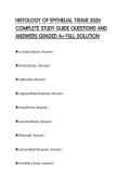 HISTOLOGY OF EPITHELIAL TISSUE 2026&NewLine;COMPLETE STUDY GUIDE QUESTIONS AND&NewLine;ANSWERS GRADED A&plus; FULL SOLUTION&NewLine;
