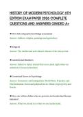 HISTORY OF MODERN PSYCHOLOGY 6TH&NewLine;EDITION EXAM PAPER 2026 COMPLETE&NewLine;QUESTIONS AND ANSWERS GRADED A&plus;