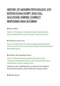 HISTORY OF MODERN PSYCHOLOGY 6TH&NewLine;EDITION EXAM SCRIPT 2026 FULL&NewLine;SOLUTIONS VERIFIED CORRECT&NewLine;RESPONSES HIGH SCORING&NewLine;