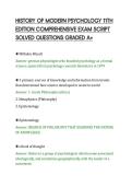 HISTORY OF MODERN PSYCHOLOGY 11TH&NewLine;EDITION COMPREHENSIVE EXAM SCRIPT&NewLine;SOLVED QUESTIONS GRADED A&plus;