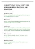 WGU C773 TASK 1 EXAM SCRIPT USER&NewLine;INTERFACE DESIGN QUESTIONS AND&NewLine;SOLUTIONS