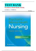Test Bank For Psychiatric Mental Health Nursing&comma; 10th Edition by Sheila L&period; Videbeck&vert; All Chapters 1-24&vert; 9781975239152&vert; UPDATED