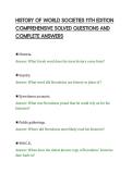 HISTORY OF WORLD SOCIETIES 11TH EDITION&NewLine;COMPREHENSIVE SOLVED QUESTIONS AND&NewLine;COMPLETE ANSWERS