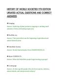 HISTORY OF WORLD SOCIETIES 11TH EDITION&NewLine;UPDATED ACTUAL QUESTIONS AND CORRECT&NewLine;ANSWERS