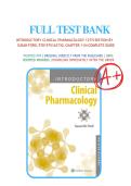 Test Bank for Introductory Clinical Pharmacology 12th Edition by Susan Ford&vert; 9781975163754&vert; All Chapters 1-54&vert; LATEST