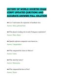 HISTORY OF WORLD SOCIETIES EXAM&NewLine;SCRIPT UPDATED QUESTIONS AND&NewLine;ACCURATE ANSWERS FULL SOLUTION