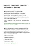 WGU C777 EXAM UPDATED EXAM SCRIPT&NewLine;WITH COMPLETE ANSWERS