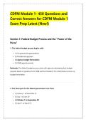 CDFM Module 1- 450 Questions and &NewLine;Correct Answers for CDFM Module 1 &NewLine;Exam Prep Latest &lpar;New&excl;&rpar;