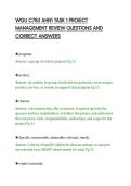WGU C783 AHN1 TASK 1 PROJECT&NewLine;MANAGEMENT REVIEW QUESTIONS AND&NewLine;CORRECT ANSWERS