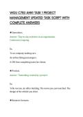 WGU C783 AHN1 TASK 1 PROJECT&NewLine;MANAGEMENT UPDATED TASK SCRIPT WITH&NewLine;COMPLETE ANSWERS&NewLine;