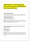 CDFM Module 3- Ideal 350 Questions &NewLine;and Correct Answers for CDFM Module 3 &NewLine;Exam Prep Latest &lpar;New&excl;&rpar; 