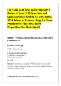 For NURS 5334 Final Exam Prep with a &NewLine;Review of Latest 230 Questions and &NewLine;Correct Answers Graded A&plus; UTA&sol; NURS &NewLine;5334 Advanced Pharmacology for Nurse &NewLine;Practitioners&colon; Ideal Final Exam &NewLine;Preparation Test Bank &lpar;New&excl;&rpar; 