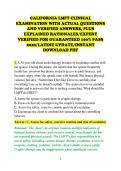 CALIFORNIA LMFT CLINICAL &NewLine;EXAMINATION WITH ACTUAL QUESTIONS &NewLine;AND VERIFIED ANSWERS&comma; PLUS &NewLine;EXPLAINED RATIONALES&sol;EXPERT &NewLine;VERIFIED FOR GUARANTEED 100&percnt; PASS &NewLine;2026&sol;LATEST UPDATE&sol;INSTANT &NewLine;DOWNLOAD PDF