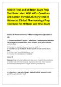 NU641 Final and Midterm Exam Prep &NewLine;Test Bank Latest With 400&plus; Questions &NewLine;and Correct Verified Answers&sol; NU641 &NewLine;Advanced Clinical Pharmacology Prep &NewLine;Test Bank for Midterm and Final Exam 