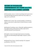 HISTORY OF PSYCHOLOGY&NewLine;COMPREHENSIVE TEST PAPER 2026 FULL&NewLine;QUESTIONS WITH CORRECT ANSWERS&NewLine;