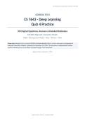 Georgia Tech CS 7643 Deep Learning Quiz 1&ndash;4 Complete Bundle &vert; 137 Questions&comma; Answers & Detailed Rationales &vert; Fall 2026