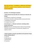BIOL 355 Final Exam &vert; Foundations in Molecular Cell Biology &vert; &NewLine;2026&sol;2027 Complete Practice Questions&comma; Correct Answers & &NewLine;Detailed Rationales 
