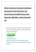 Illinois Critical Care Paramedic Certification Examination 2026 &ndash; Practice Questions&comma; Correct Answers & Detailed Rationales