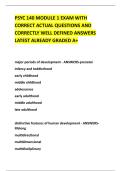 PSYC 140 MODULE 1 EXAM WITH &NewLine;CORRECT ACTUAL QUESTIONS AND &NewLine;CORRECTLY WELL DEFINED ANSWERS &NewLine;LATEST ALREADY GRADED A&plus; 