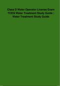 Class D Water Operator License Exam TCEQ Water Treatment Study Guide &vert; Texas Class D Water Operator Certification Exam with Accurate Questions and Answers &lpar;Verified Answers&rpar; &vert; Latest &lpar;2026&sol;2027&rpar; Updated Version &vert; 100&percnt; Guaranteed Pass &lbrace;JUST RELEASED&rcub;