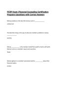 FiCEP Exam &lpar;Financial Counseling Certification Program&rpar; Questions with Correct Answers&vert; Latest Update 2027