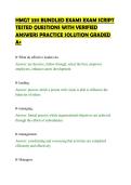 HMGT 3311 BUNDLED EXAMS EXAM SCRIPT&NewLine;TESTED QUESTIONS WITH VERIFIED&NewLine;ANSWERS PRACTICE SOLUTION GRADED&NewLine;A&plus;