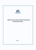MCHC Custom Chinese Herbal Formulations Certification Review