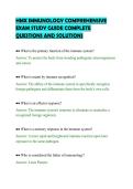 HMX IMMUNOLOGY COMPREHENSIVE&NewLine;EXAM STUDY GUIDE COMPLETE&NewLine;QUESTIONS AND SOLUTIONS&NewLine;