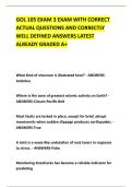 GOL 105 EXAM 3 EXAM WITH CORRECT &NewLine;ACTUAL QUESTIONS AND CORRECTLY &NewLine;WELL DEFINED ANSWERS LATEST &NewLine;ALREADY GRADED A&plus; 