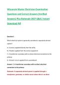 Wisconsin Master Electrician Examination &NewLine;Questions and Correct Answers &lpar;Verified &NewLine;Answers&rpar; Plus Rationale 2027 Q&A&vert; Instant &NewLine;Download Pdf