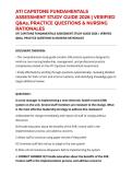 ATI CAPSTONE FUNDAMENTALS ASSESSMENT STUDY GUIDE 2026 &vert; VERIFIED Q&As&comma; PRACTICE QUESTIONS & NURSING RATIONALES