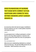 D439 FOUNDATIONS OF NURSING &NewLine;TEST EXAM WITH CORRECT ACTUAL &NewLine;QUESTIONS AND CORRECTLY WELL &NewLine;DEFINED ANSWERS LATEST ALREADY &NewLine;GRADED A&plus;