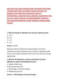 NURS 3001 FINAL EXAM QUESTION BANK&colon; 200 VERIFIED QUESTIONS COVERING BODY IMAGE & CHRONIC DISEASE&comma; SPIRITUALITY IN NURSING&comma; LONG-TERM CARE CONTINUUM&comma; SEXUALITY INTERVENTIONS&comma; CAREGIVER STRAIN&comma; DEMENTIA&comma; NEUROPATHIC PAIN&comma; MS&comma; CAD&comma; CANCER&comma; DIABETES&comma; AND EMPO