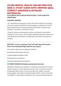 ATI RN MENTAL HEALTH ONLINE PRACTICE 2026 A &vert; STUDY GUIDE WITH VERIFIED Q&As&comma; CORRECT ANSWERS & DETAILED RATIONALES