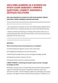WGU D186 LEARNING AS A SCIENCE OA STUDY GUIDE 2026&sol;2027 &vert; VERIFIED QUESTIONS&comma; CORRECT ANSWERS & DETAILED SOLUTIONS