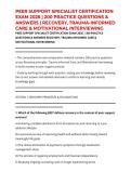PEER SUPPORT SPECIALIST CERTIFICATION EXAM 2026 &vert; 200 PRACTICE QUESTIONS & ANSWERS &vert; RECOVERY&comma; TRAUMA-INFORMED CARE & MOTIVATIONAL INTERVIEWING