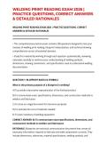 WELDING PRINT READING EXAM 2026 &vert; PRACTICE QUESTIONS&comma; CORRECT ANSWERS & DETAILED RATIONALES