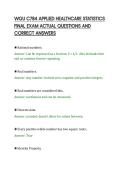 WGU C784 APPLIED HEALTHCARE STATISTICS&NewLine;FINAL EXAM ACTUAL QUESTIONS AND&NewLine;CORRECT ANSWERS