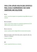 WGU C784 APPLIED HEALTHCARE STATISTICS&NewLine;FINAL EXAM COMPREHENSIVE TEST PAPER&NewLine;QUESTIONS AND SOLUTIONS