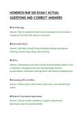 HONDROS NUR 150 EXAM 1 ACTUAL&NewLine;QUESTIONS AND CORRECT ANSWERS&NewLine;