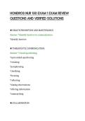 HONDROS NUR 150 EXAM 1 EXAM REVIEW&NewLine;QUESTIONS AND VERIFIED SOLUTIONS&NewLine;