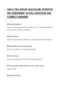 WGU C784 APPLIED HEALTHCARE STATISTICS&NewLine;PRE ASSESSMENT ACTUAL QUESTIONS AND&NewLine;CORRECT ANSWERS