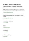 HONDROS NUR 150 EXAM 2 ACTUAL&NewLine;QUESTIONS AND CORRECT ANSWERS&NewLine;