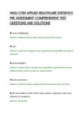 WGU C784 APPLIED HEALTHCARE STATISTICS&NewLine;PRE ASSESSMENT COMPREHENSIVE TEST&NewLine;QUESTIONS AND SOLUTIONS&NewLine;